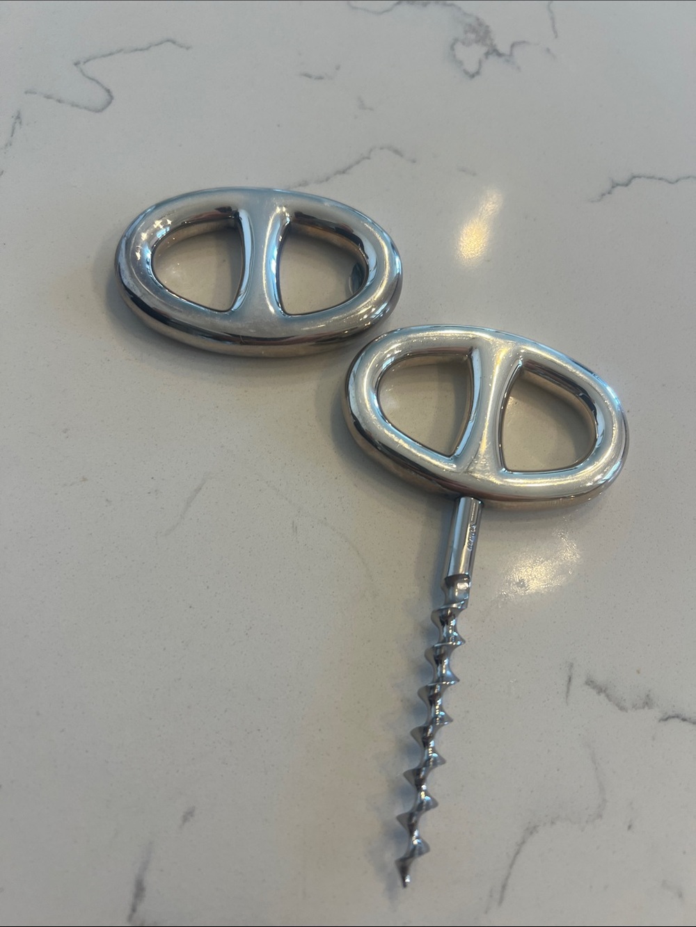 Vintage Silver T-Handle Corkscrew Set
Sterling silver Hermes Paris,